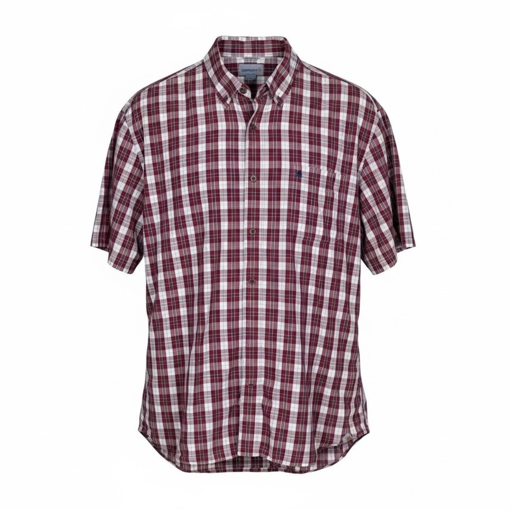 Carhartt Relaxed Fit Plaid Short Sleeve Button Down Shirt Casual Red Men's 2XL